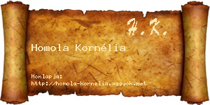 Homola Kornélia névjegykártya